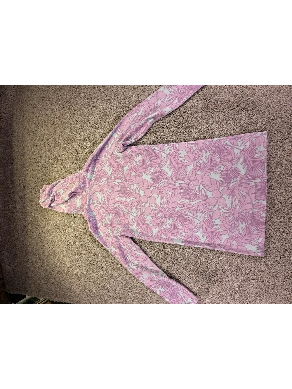 NWOT Lands’ End Girls Cover Up Swimwear Size XL 14-16 Purple Floral Hooded
